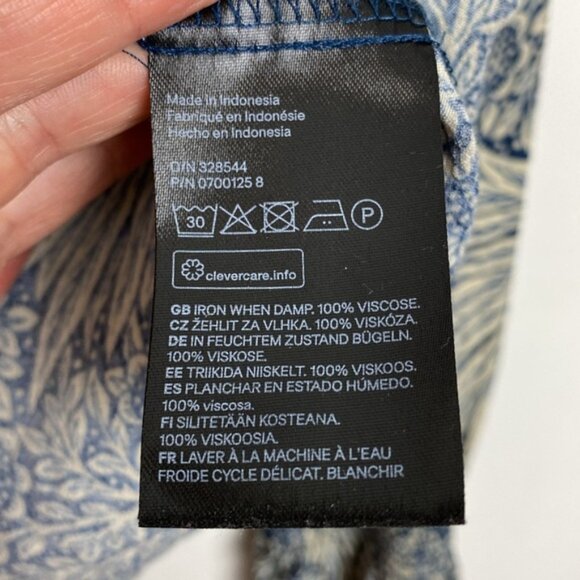 H&M x William Morris & Co 4 Floral Print Top Blouse Navy Blue Ivory - Picture 12 of 15